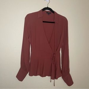 J Crew Long Sleeve Wrap Top